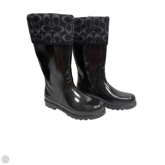 Boots Designer By Coach In Black, Size: 9