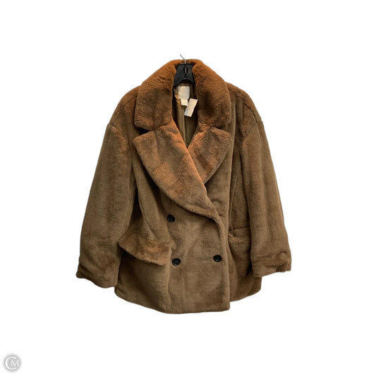 Jacket Faux Fur & Sherpa By H&m In Tan, Size: S