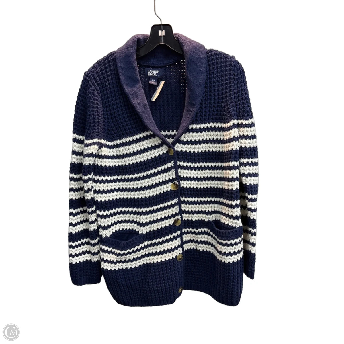 Sweater By Lands End In Striped Pattern, Size: S