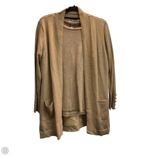 Cardigan By Jm Collections In Gold, Size: L