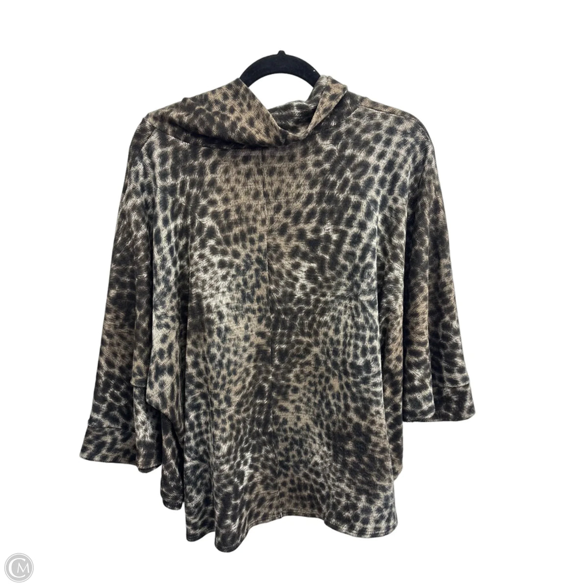 Poncho By Clothes Mentor In Leopard Print, Size: L