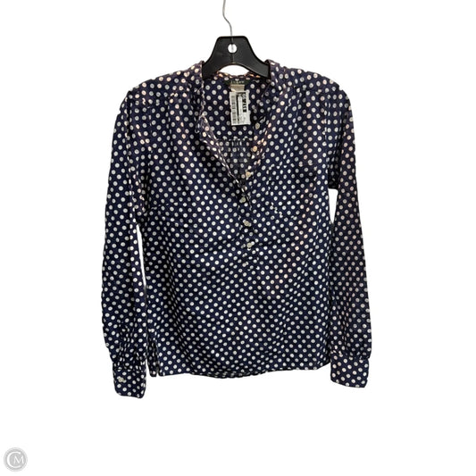 Blouse Long Sleeve By J. Jill In Polkadot Pattern, Size: Xs