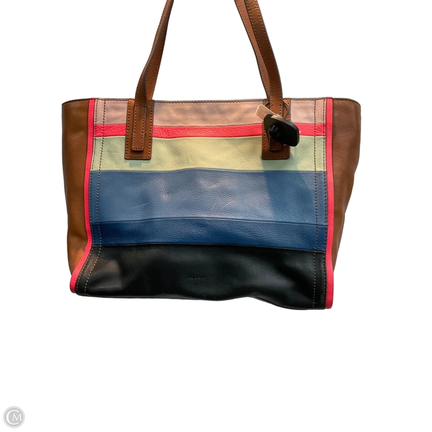 Tote Leather By Fossil, Size: Medium