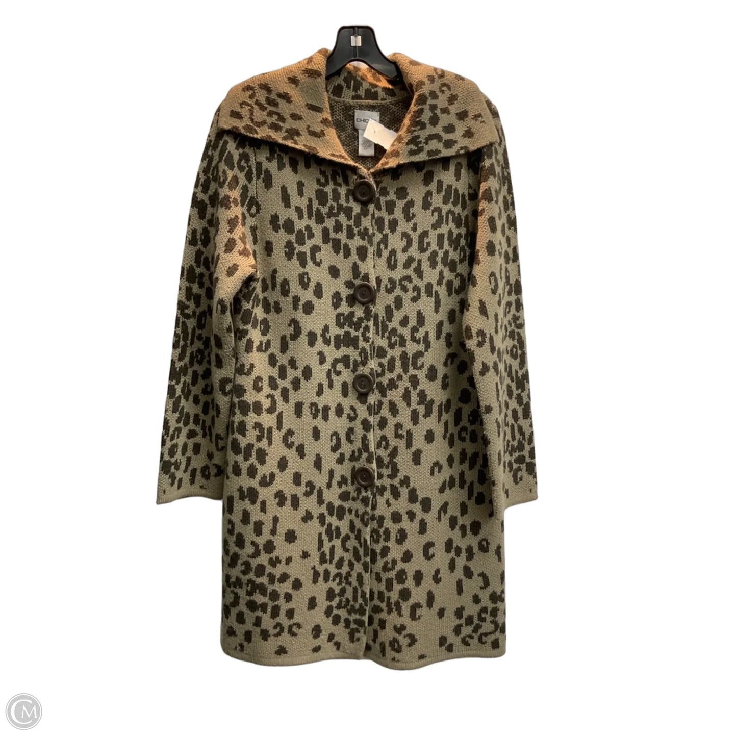 Sweater By Chicos In Leopard Print, Size: M