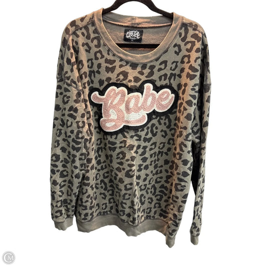 Sweatshirt Crewneck By Oneill In Leopard Print, Size: Xl