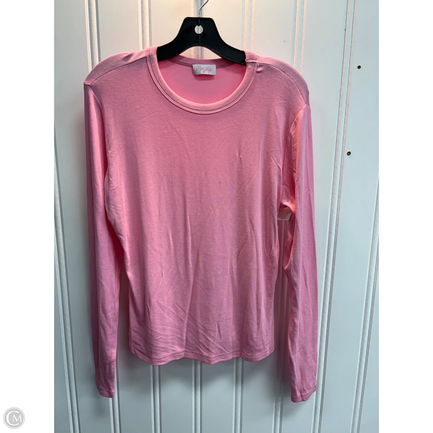 Top Long Sleeve Basic By Pink Lily In Pink, Size: Xl