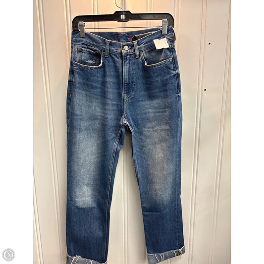 Jeans Straight By Zara In Blue Denim, Size: 4