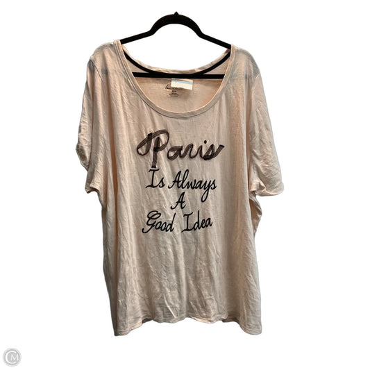 Top Short Sleeve Basic By Lane Bryant In Pink, Size: 4x