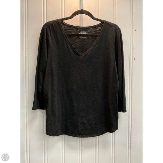 Top 3/4 Sleeve Basic By Chicos In Black, Size: L
