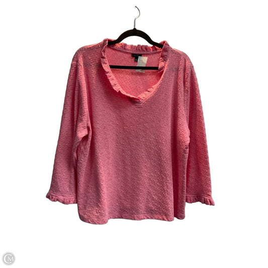 Top 3/4 Sleeve By Talbots In Pink, Size: Xl