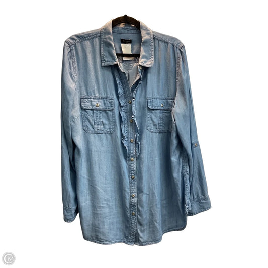 Top Long Sleeve By Talbots In Blue, Size: Xl