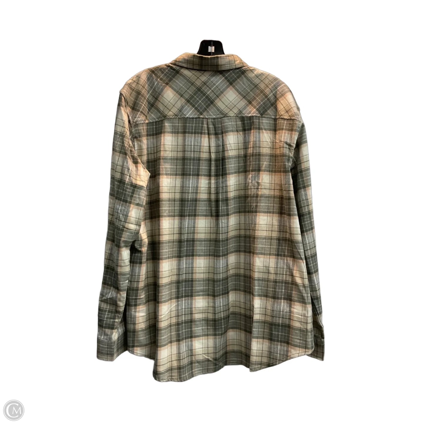 Top Long Sleeve By Weatherproof In Plaid Pattern, Size: Xl