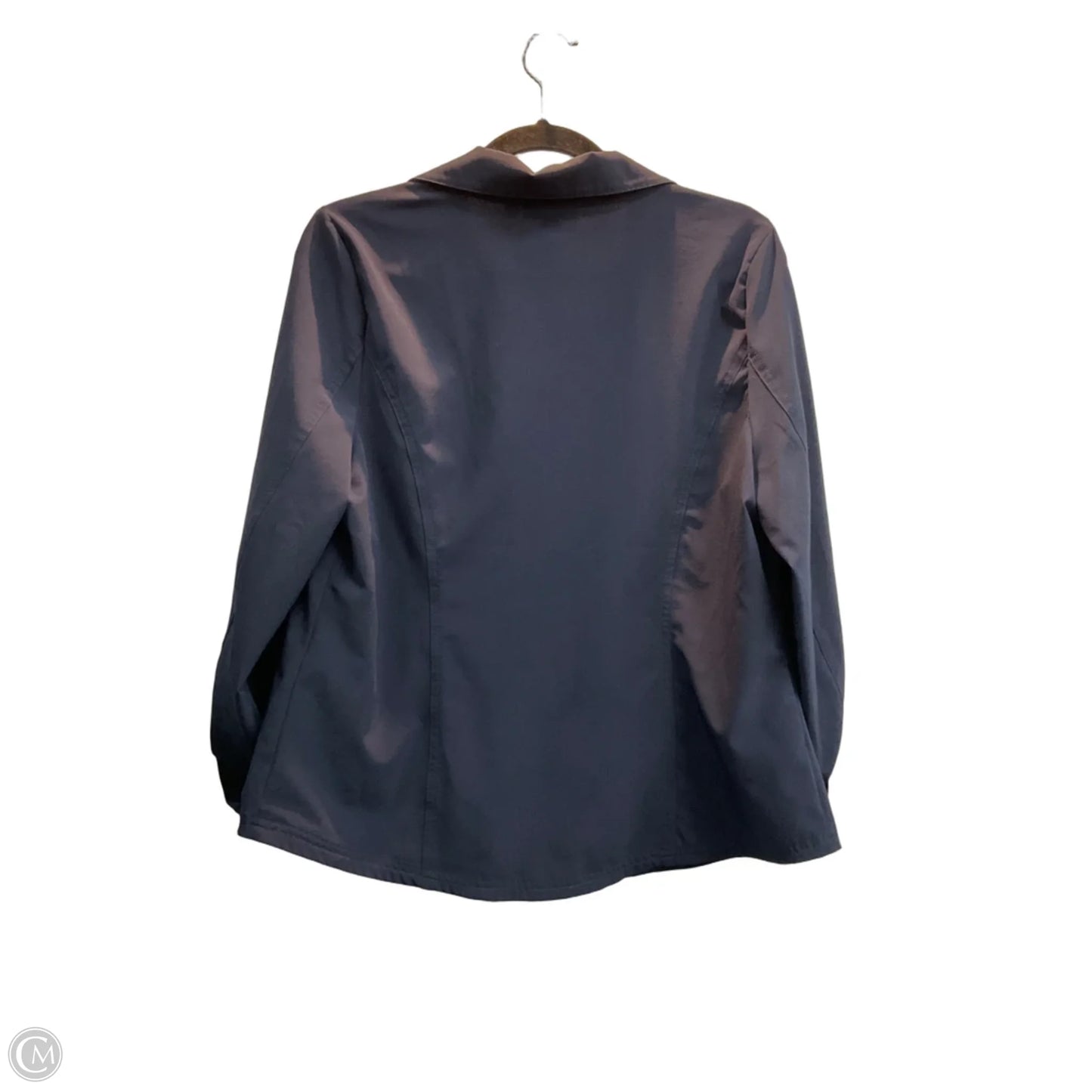 Jacket Windbreaker By Chicos In Blue, Size: M