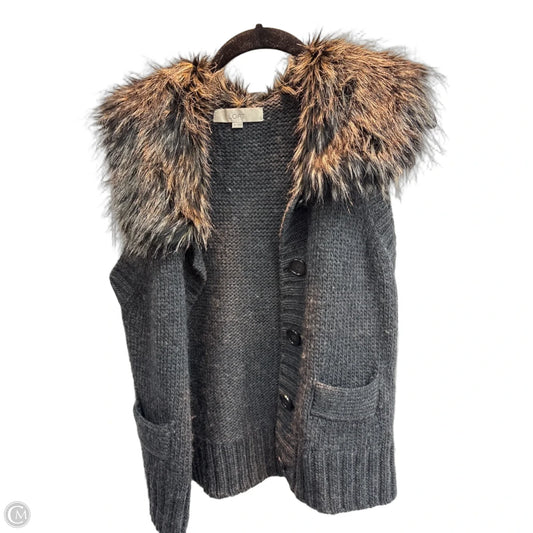 Vest Faux Fur & Sherpa By Loft In Grey, Size: Xs