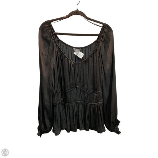 Blouse Long Sleeve By Nine West In Black, Size: Xxl