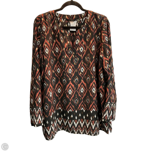 Blouse Long Sleeve By Iman In Multi-colored, Size: Xl