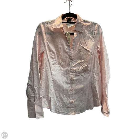 Blouse Long Sleeve By Ann Taylor In Pink, Size: S