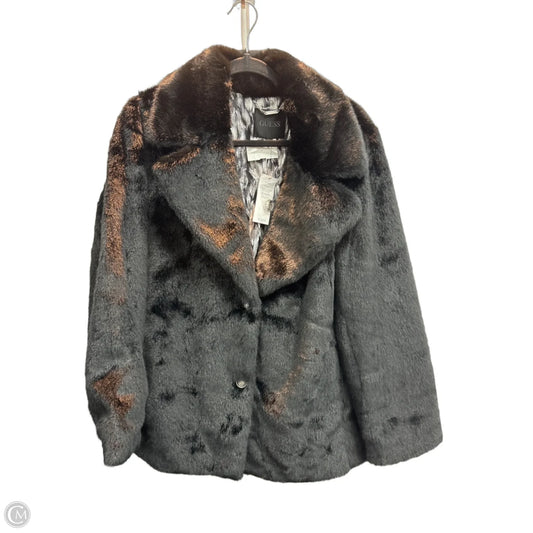 Jacket Faux Fur & Sherpa By Guess In Black, Size: L