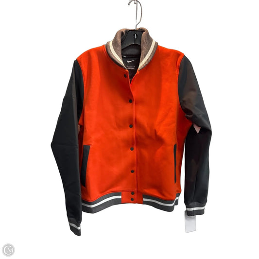Jacket Shirt By Nike In Orange, Size: M