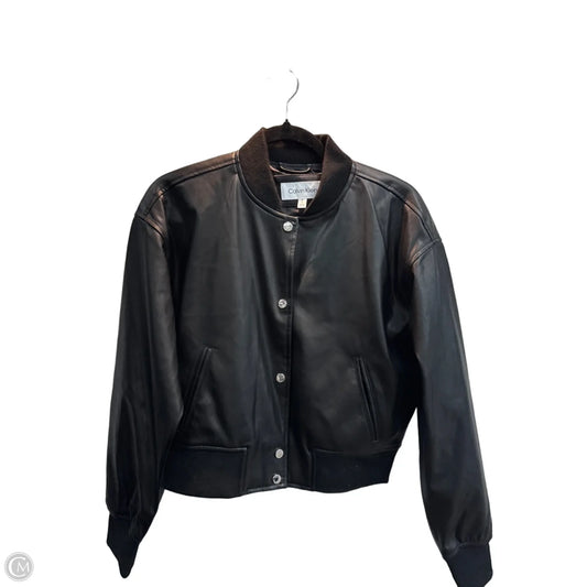 Jacket Moto By Calvin Klein In Black, Size: S