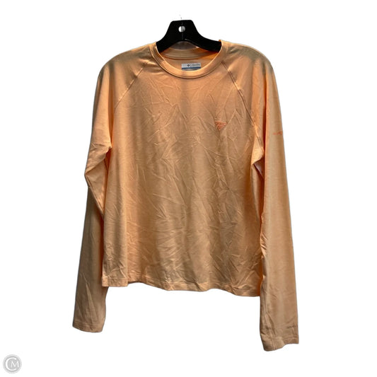 Athletic Top Long Sleeve Collar By Columbia In Orange, Size: L