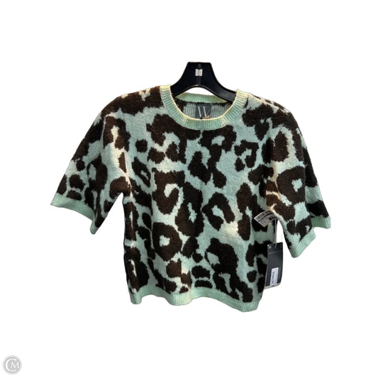 Sweater Short Sleeve By Worthington In Brown & Green, Size: Xs