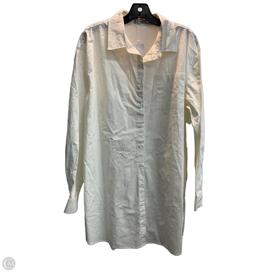 Tunic Long Sleeve By Clothes Mentor In White, Size: M