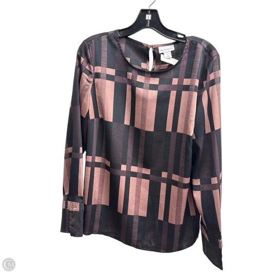 Blouse Long Sleeve By Liz Claiborne In Geometric Pattern, Size: S