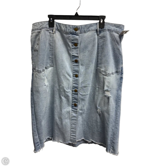 Skirt Midi By Cato In Blue Denim, Size: 24
