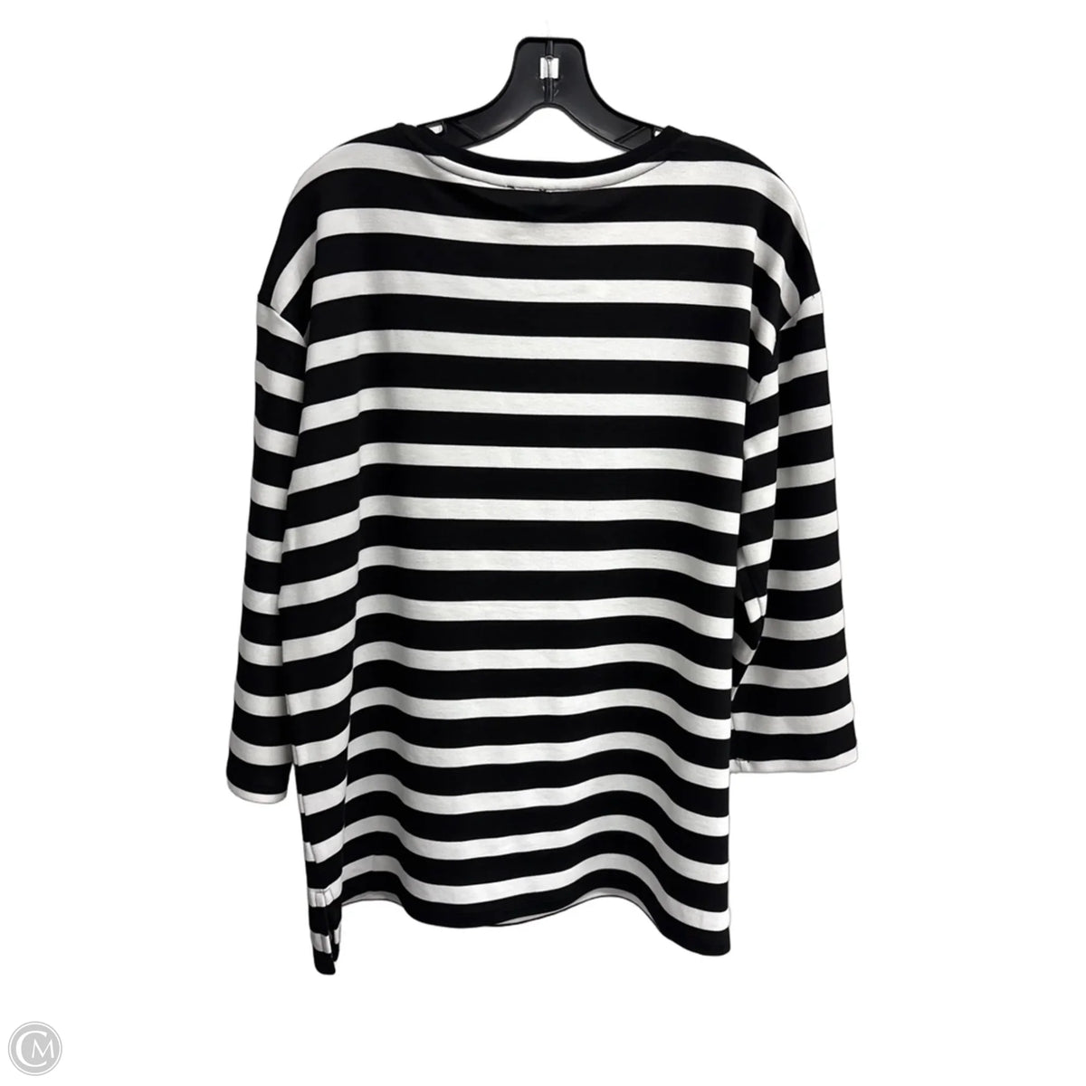 Top 3/4 Sleeve By Anne Klein In Striped Pattern, Size: L