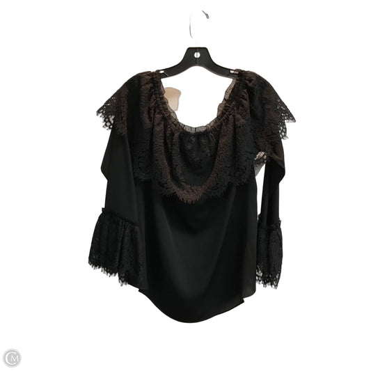 Blouse Long Sleeve By White House Black Market In Black, Size: L