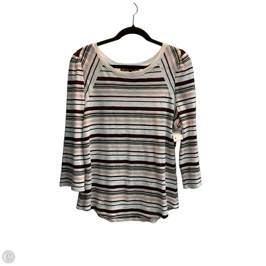 Top 3/4 Sleeve By White House Black Market In Striped Pattern, Size: L