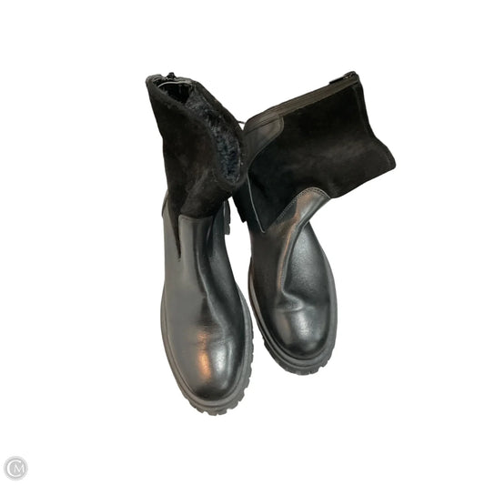 Boots Mid-calf Flats By Clothes Mentor In Black, Size: 9.5