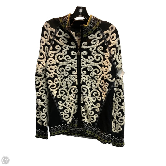Sweater Cardigan By Icelandic Design In Black & White, Size: L