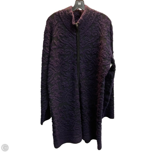 Jacket Fleece By Icelandic Design In Black & Purple, Size: Xl