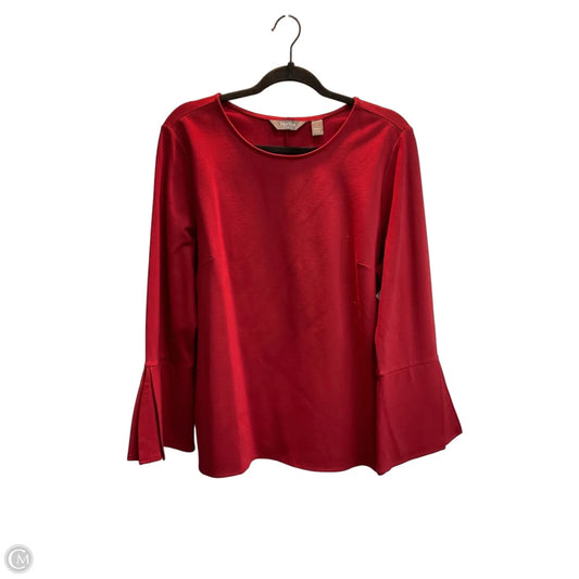 Top Long Sleeve By Martha Stewart In Red, Size: L