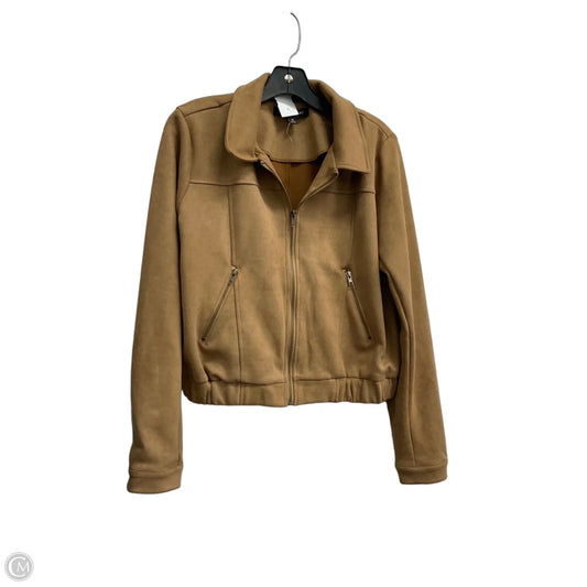 Jacket Moto By Blu Pepper In Tan, Size: M