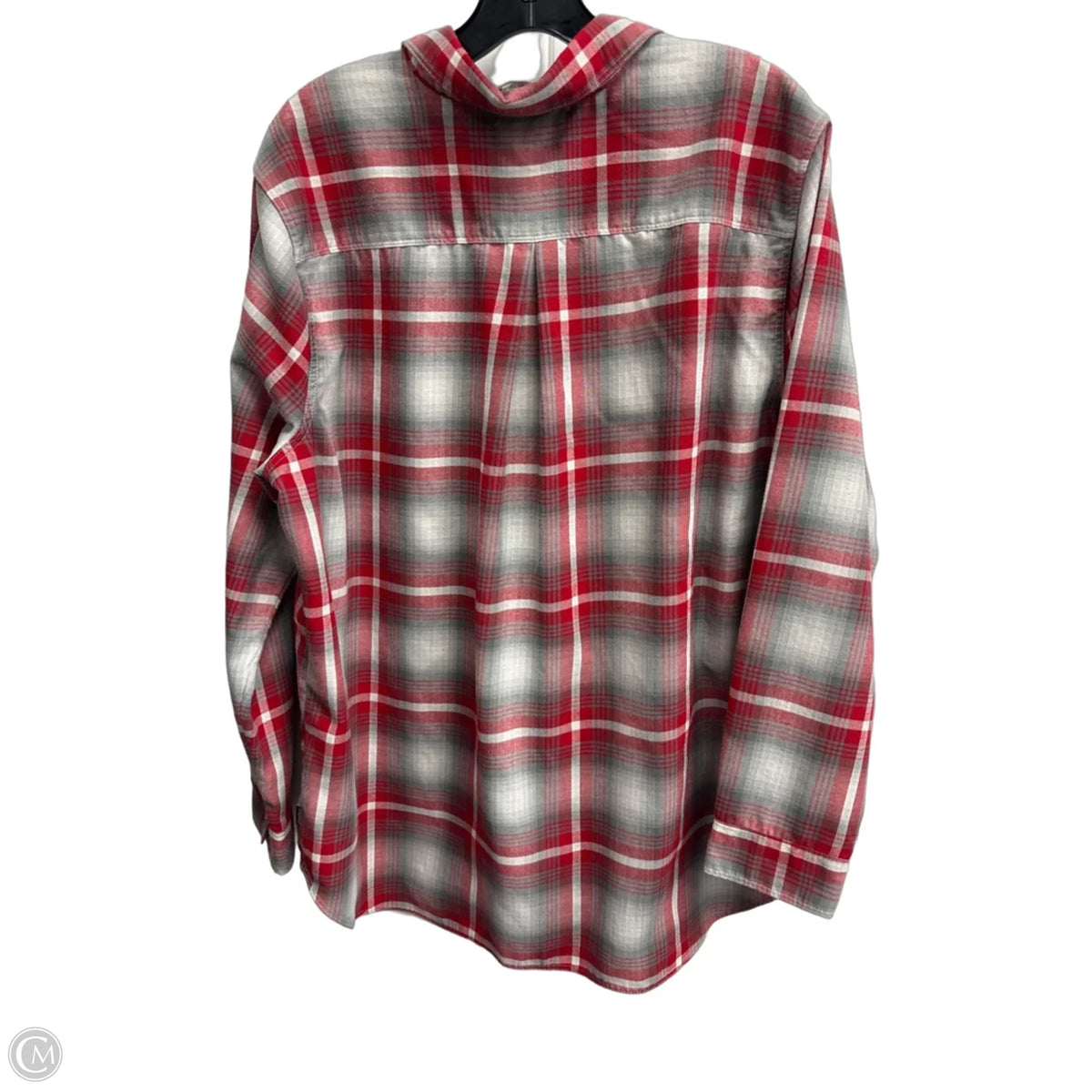 Top Long Sleeve By Eddie Bauer In Plaid Pattern, Size: 2x