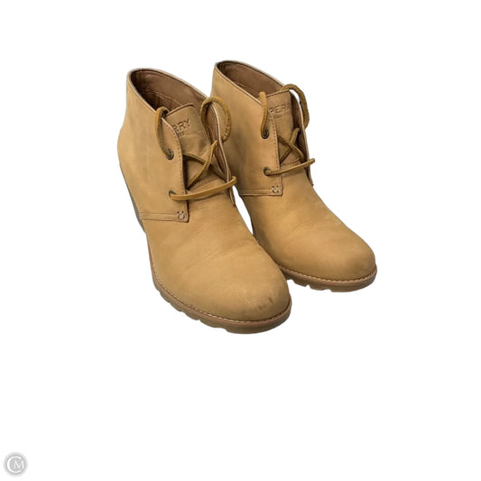 Boots Ankle Heels By Sperry In Tan, Size: 10