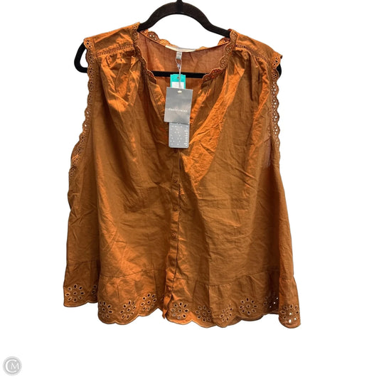 Top Sleeveless By Daniel Rainn In Gold, Size: 2x