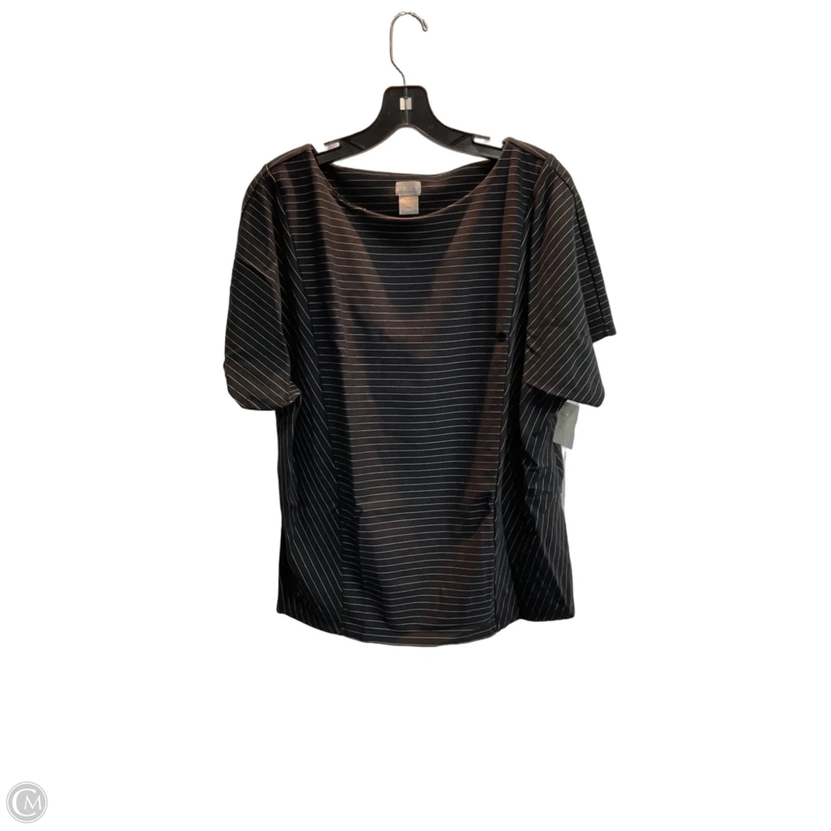 Top Short Sleeve By Chicos In Striped Pattern, Size: L