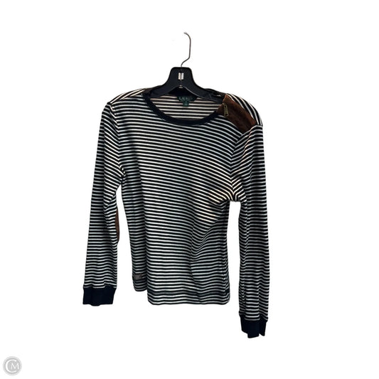 Top Long Sleeve By Lauren By Ralph Lauren In Striped Pattern, Size: M