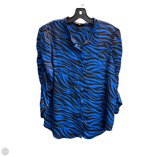 Blouse Long Sleeve By White House Black Market In Animal Print, Size: L