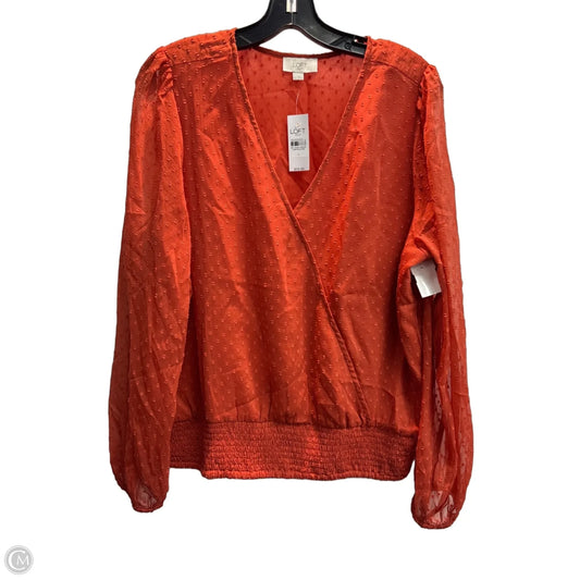 Blouse 3/4 Sleeve By Loft In Orange, Size: L