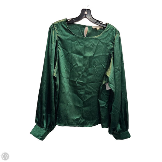 Blouse Long Sleeve By Vine & Love In Green, Size: L