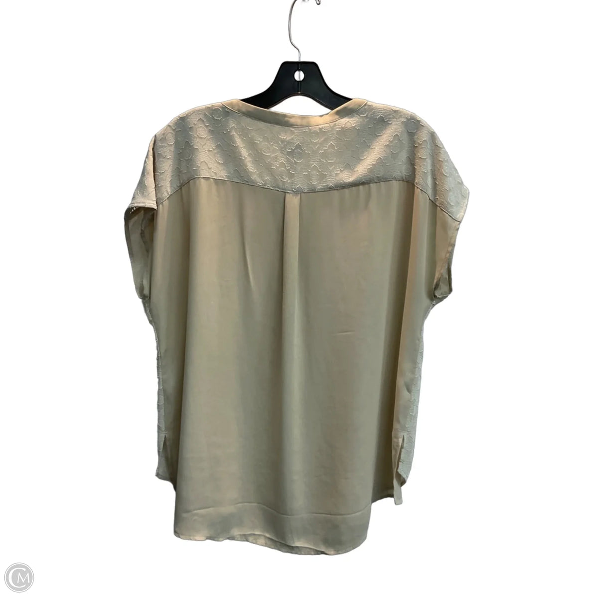 Blouse Short Sleeve By Chicos In Tan, Size: M