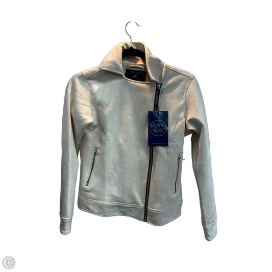 Jacket Moto By Clothes Mentor In Cream, Size: M