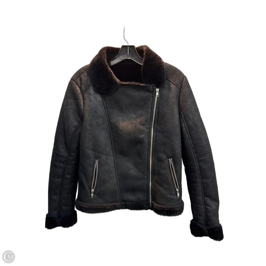 Jacket Moto By Clothes Mentor In Black, Size: M