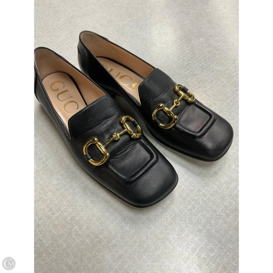 Shoes Luxury Designer By Gucci In Black, Size: 6.5