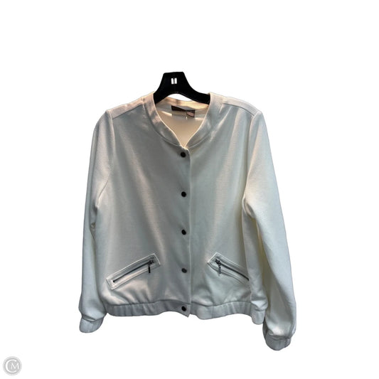 Jacket Shirt By Chicos In White, Size: M